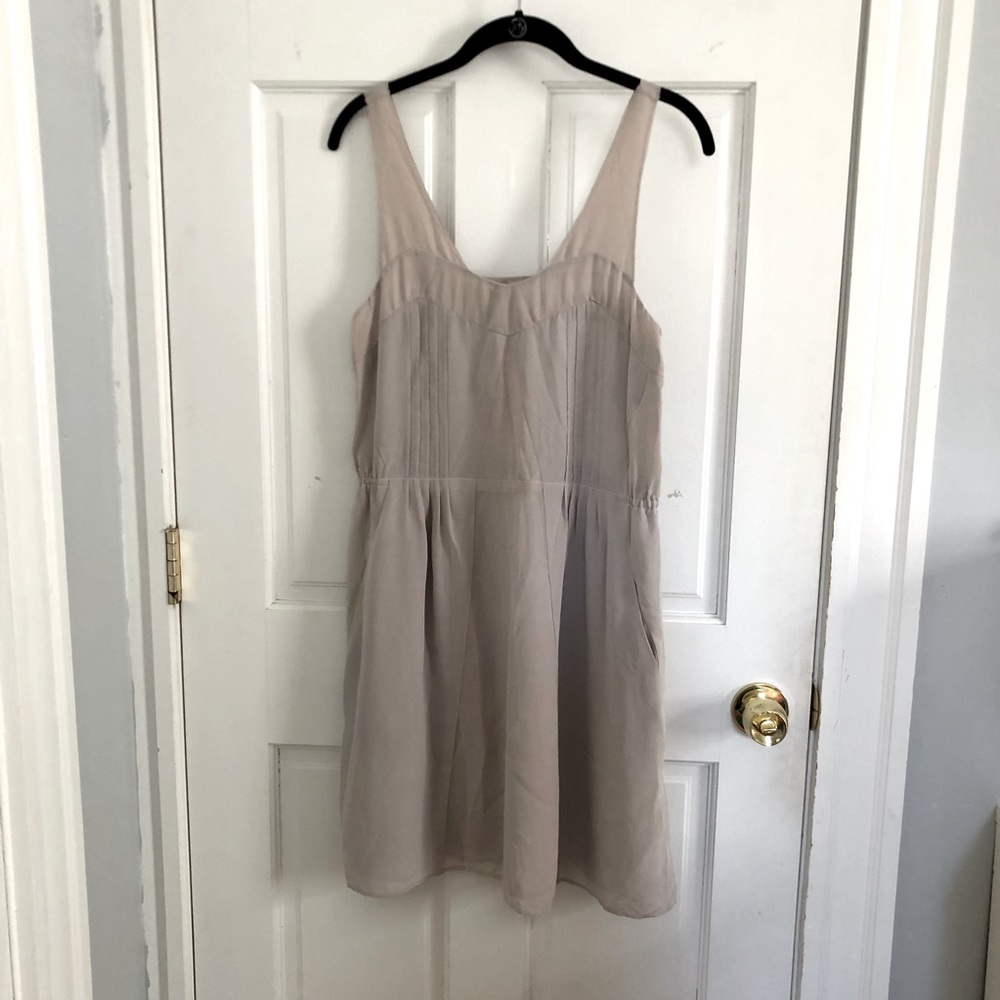 Madewell | Broadway & Broome Taupe Gray Silk Dress Sz 6